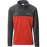 Columbia Men's Steens Mountain Half Zip, Charcoal Heather/Rust Red, Small