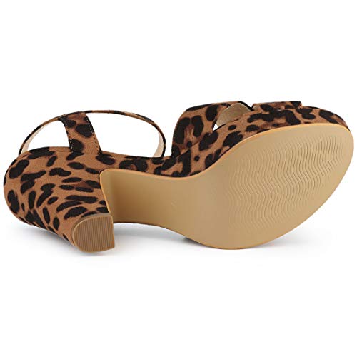 Allegra K Allegra K Women's Platform Chunky Heel Leopard Slingback Sandals - 7 M US