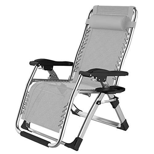 Bain de soleil pliant FANDIAO transat de jardin gris inclinable avec porte-gobelet