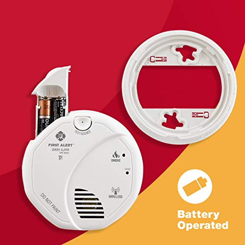 First Alert Sa511Cn2-3St Wireless Interconnected Smoke Alarm With Voice Location, Battery Operated, Pack Of 2 , White #TOP5