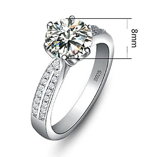 Women Rose Zircon Engagement Rings Cz Simulated Diamond Proposal Rings Wedding Rings Elegant Dainty Jewelry (White #3, 5) #TOP7