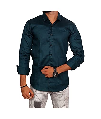 Blessfull Healing Herren Freizeithemd | Volle Ärmel Formal Slim Fit Plain Bürohemden für Herren | Baumwolle, (1er Pack) Cover