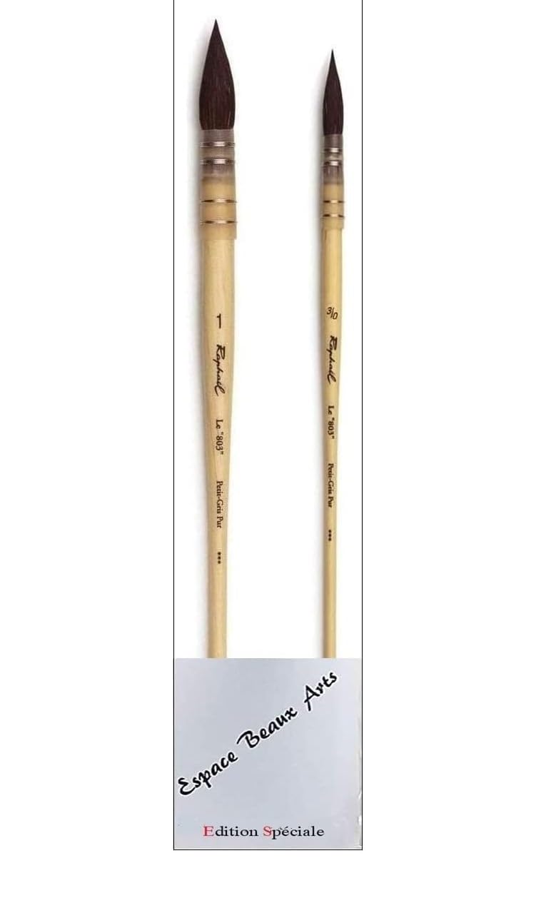 Raphael Pinceau Lavis Aquarelle Petit Gris Pur Série 803 No. 1 0/3 Set 2 Pcs