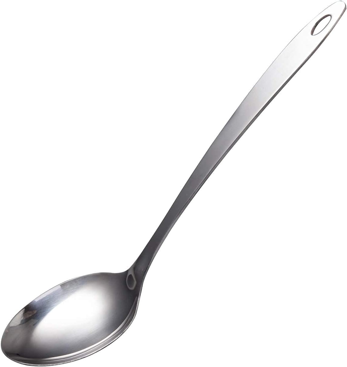 IMEEA Cooking Spoon Large Stainless Steel Spoon Kitchen Serving Spoon, 12.8inch/32.5cm
