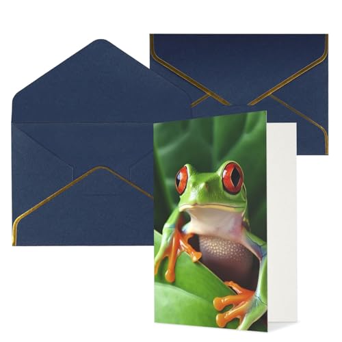 LHDGBWC Thinking of You カード 封筒付き 空白のグリーティングカード 4x6 ノートカード Happy Birthdayカード あらゆる機会のグリーティングカード 結婚式用 サンキューカード かわいいカエル ベビーシャワーカード