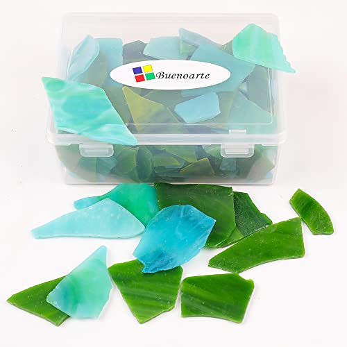 Mosaic Tiles Stained Glass, 2 Pounds Vibrant Mixed Glass Mosaic Tiles Pieces, Mosaic Crafts Supplies For Home Decoration, Diy Crafts Or Picture Frames (Green Mix) #TOP5