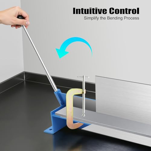 Dobladora manual de freno de chapa metálica, 91,4 cm de ancho, ajustable de 0 a 90°, dobla acero y aluminio, herramienta para trabajar el metal