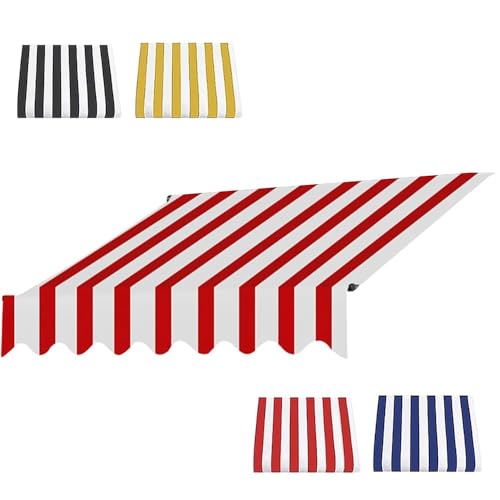 Toile de rechange pour auvent usé 5x4m rouge à rayures - 2