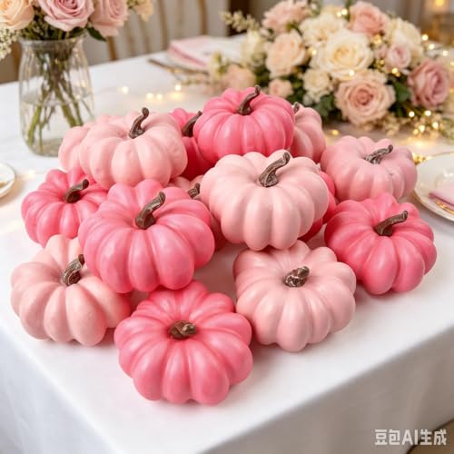 16 Pcs Artificial Plastic Pumpkins for Thanksgiving Halloween Centerpiece - image 3
