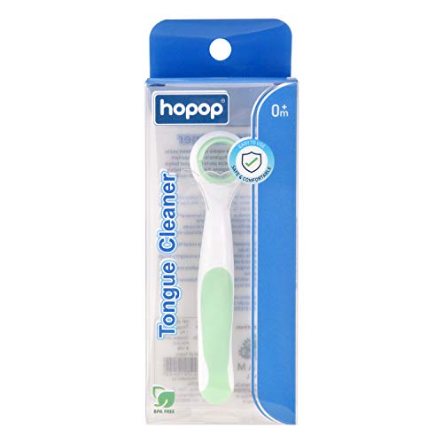 Image of Hopop BPA Free Tongue Cleaner Toothbrush 100% Safe For Kids Age From 1-3 Years (1 Pc, Green)