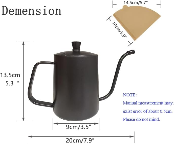 Miniatura 4 de WELLLINK - Hervidor de agua de acero inoxidable 304 con tapa, 20 onzas, 20 onzas, 20.3 fl oz, a prueba de fugas, de acero inoxidable 304, boquilla