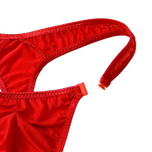 WenMei Men's Bikini Boxer Briefs trip Thongs G-string milk silk Underwear Shorts XS-M Size3