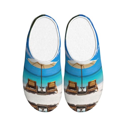 Chaussons en peluche EdWal à motif mer tropicale pour vos moments de détente
