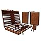 NEWFUN 15 Zoll Backgammon，Backgammon Holz，Backgammon Koffer，Backgammon-Set, Brettspiel mit hochwertigem Lederetui mit Würfelbecher, tragbares und für Erwachsene Brettspiel
