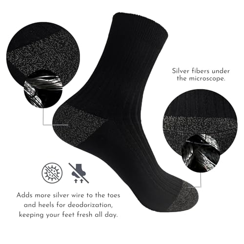 Silver Fiber Crew Socks – Moisture-Wicking, Odor Control, Breathable Comfort for Running, Yoga & Everyday Use3