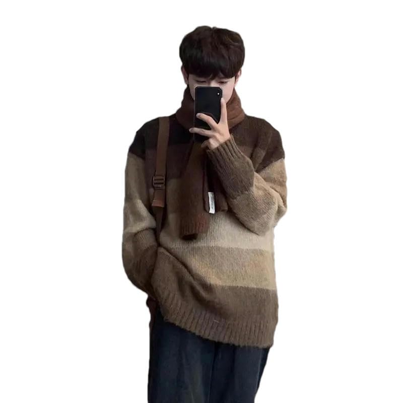 Pull rétro à col rond coréen pour homme parfait pour vos sorties urbaines