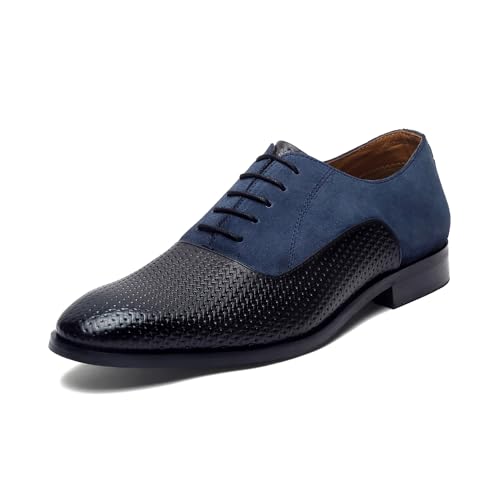 Image of LOUIS STITCH Men's Handcrafted Formal Derby Shoes Italian Leather Lace Up Shoes for Men (EUDTSU)