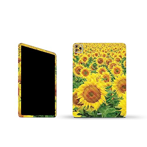 Image of MightySkins Carbon Fiber Skin Compatible with Apple iPad Pro 11 inch M2 4th Gen (2022) Full Wrap Kit - Sunflower Field | Protective, Durable Textured Carbon Fiber Finish | Easy to Apply | Made in The USA