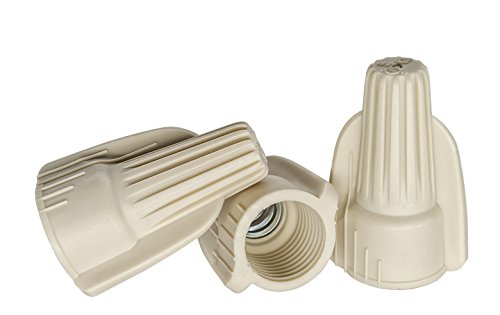 MaxBrite 100 PCS Tan Winged Wire Connectors, Easy Twist-On Ribbed Cap - UL Listed