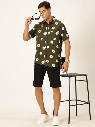 Image of Thomas Scott Men's | Printed | Half Sleeve | Regular Fit | Rayon-Blend | Single Pocket | Spread Collar | Casual Shirt
