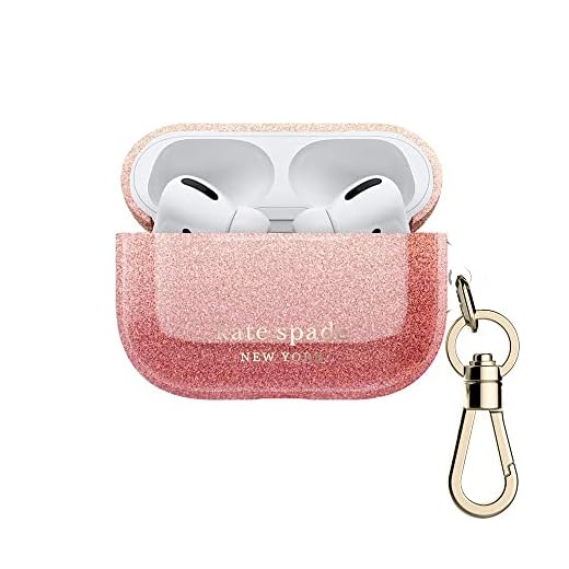 Kate Spade New York AirPods Pro Case - Ombre Glitter Sunset/Pink Multi/Gold Foil Logo