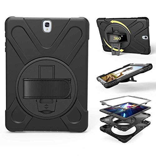 Galaxy Tab S4 10.5 T830 Case By Kiq Shockproof Heavy Duty Military Armor Kybrid Case Cover Kickstand For Samsung Galaxy Tab S4 10.5 Sm-T830 (Shield Black) #TOP1