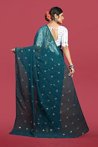 Image of Glory Sarees Women's Georgette Embroidery Saree With Blouse Piece (GLF721 Parent)