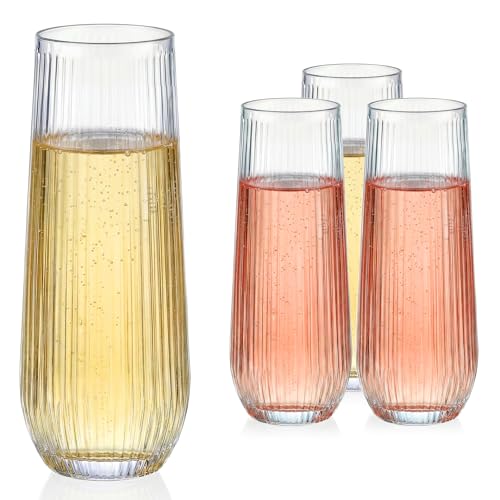 Image of GuanQiao 12 Pack 9oz Stemless Plastic Champagne Flutes