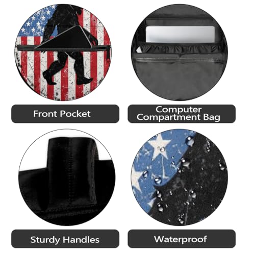 Mochila para portátil de 15.6 pulgadas unisex con diseño Bigfoot y bandera 5