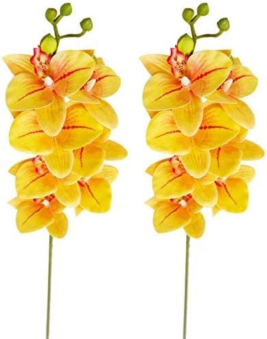Miniatura 2 de 2 piezas de orquídeas artificiales Phalaenopsis de tacto real, flores de seda para boda, tallos de orquídeas sintéticas, decoración de mesa para el