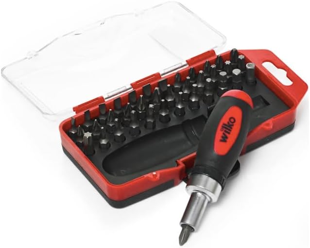 wilkoScrewdriver Set with Screwdriver Bits, Ultra Steel Ratchet with 38 Screwdriver Pieces, Great for Manual DIY