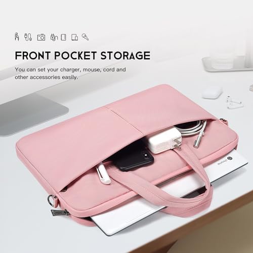14 Inch Laptop Case Sleeve Carrying Bag for HP Chromebook/EliteBook/Stream, MacBook Air 15.3 M4, Lenovo IdeaPad Flex 5,13.5 Inch Surface Laptop 7/6, ASUS Dell Acer Samsung, Pink2