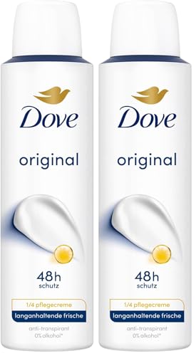 Dove Deo-Spray Original Deodorant schützt bis zu 48 Stunden vor Achselnässe und Körpergeruch 150 ml (Packung mit 2) – Ansicht 1
