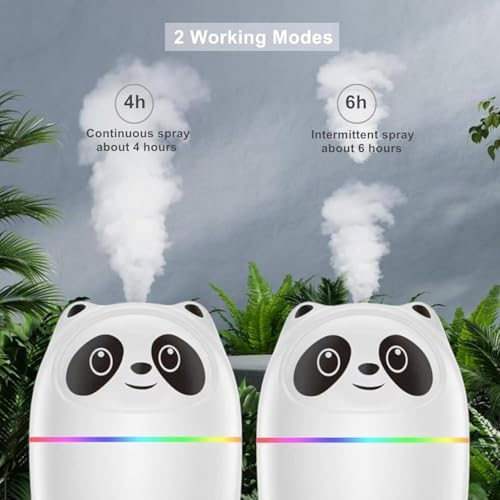 Image of 300ml Essential Oil Diffuser & Humidifier - Ultrasonic Cool Mist with Quiet Operation, LED Lights - Aromatherapy Air Freshener for Home, Office, Car(Colours May Vary) (Panda)