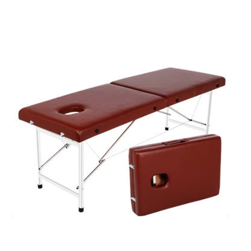 Lettino per Terapia Fisica, Lettino da Spa con Gambe in Acciaio Inossidabile Regolabili a 8 velocità, Facile da installare, per Terapia di Bellezza e Spa, Tatuaggi(Marrone-180 * 80 * 65cm