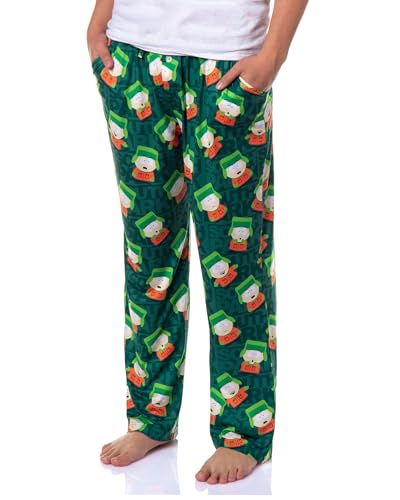 South Park Men's Kyle Broflovski Expressions Print Sleep Pajama Pants for Adults Lounge Bottoms