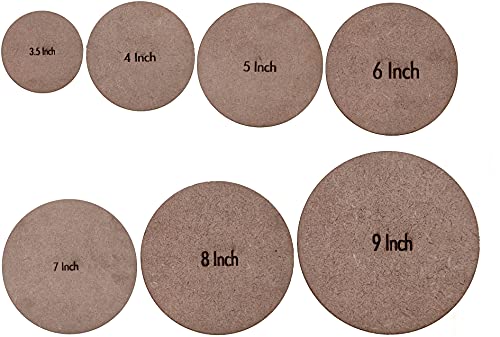 Image of T One Woods Plain Round MDF Coasters for Decoupage /Art & Craft /Painting 12 Piece (3.3mm Thickness (8 inch)