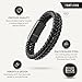 RTZN® Black Leather Bracelet for Men – Premium Artisan Handcrafted Double Strand Black Braided Leather Bracelet – Authentic Stacked Mens Leather Bracelets (Medium)