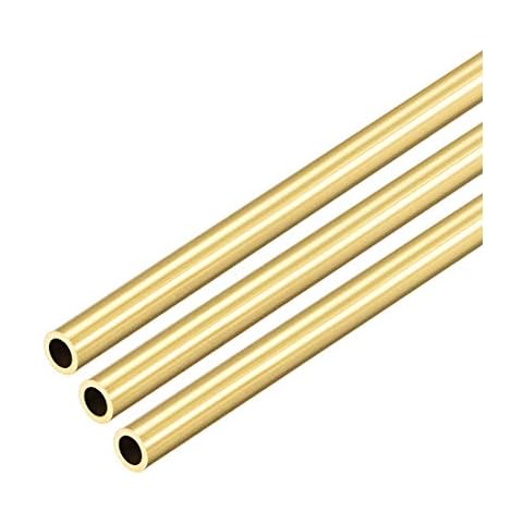 sourcing map Messing-Rundrohr, 300 mm Länge Cover