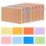 400 Stk Karteikarten A6 Liniert, Flashcards, Lernkarten, Index Flash Cards, Karteikarten Vokabeln, Vokabelkarten, Moderationskarten für Lernen Büro Zuhause Schule, mit Loseblattring(12,5 x 7,6 cm)