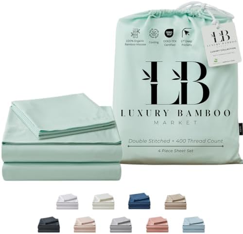 Luxury Bamboo Market | Queen Size Bed Sheet Set | 100% Viscose Ma...