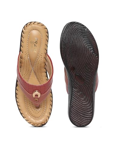 Image of TRASE Women's Flip-Flops & Slippers | Doctor Ortho Comfortable Chappal for Women & Girls | Light weight, Soft Footbed, Comfortable & Stylish | Diabetic & Orthopedic Footwear, Good for Knee & Foot Pain