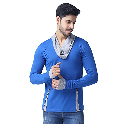 Image of Black Collection Men's Attached Muffler Full Sleeve T-Shirt(SKU: BCN0023)
