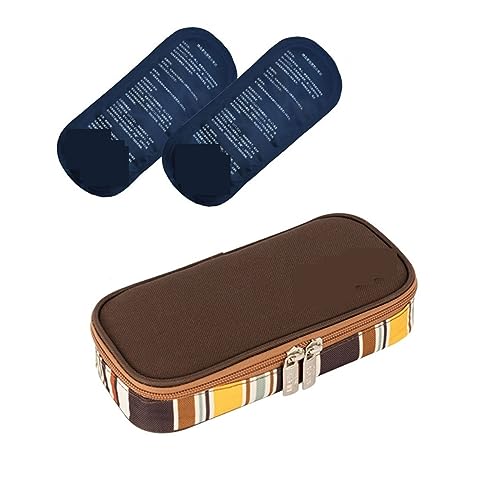 冷蔵庫 3 ピース/セットインスリン冷却バッグとゲルポータブル糖尿病ポケットピルプロテクター防水オックスフォード断熱トラベルケース 車用 家庭用(Coffee)