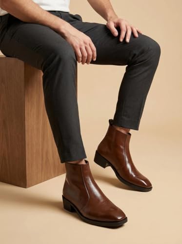 Image of Big Fox Men's Classic Cuban Boots | Premium Ankle-Length Boots | Stylish, Durable & Comfortable