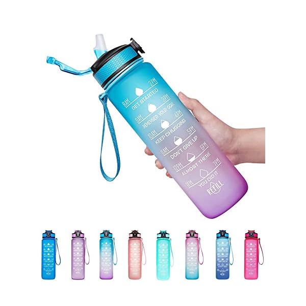 Giotto-32oz-Leakproof-BPA-Free-Drinking-Water-Bottle-with-Time-Marker-Straw-to-Ensure-You-Drink-Enough-Water-Throughout-The-Day-for-Fitness-and-Outdoor-Enthusiasts Giotto 32oz Large Leakproof BPA Free Drinking Water Bottle with Time Marker & Straw to Ensure You Drink Enough Water Throughout The Day for Fitness and Outdoor Enthusiasts-Ombre Blue Purple