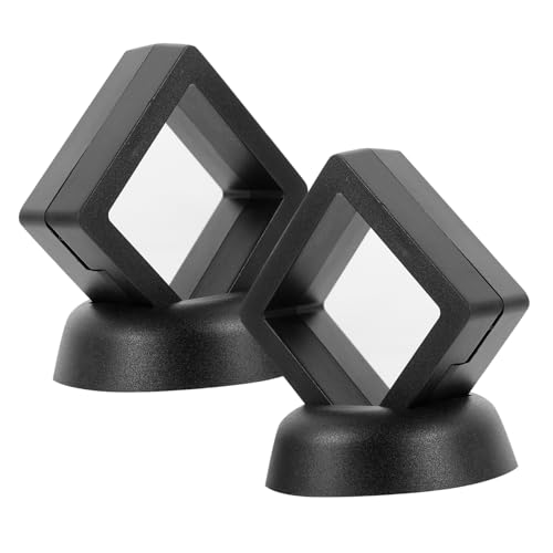 Cabilock 2piezas Expositor De Monedas Conmemorativas Unidades Transparente Marco Flotante y Protección