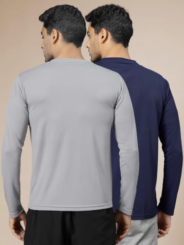 Image of CHKOKKO Gym T Shirts for Men Workout Solid Quick Dry Sports Men T-Shirts Breathable Lightweight Full Sleeve Regular Fit Round Neck Running Stylish Tshirt for man