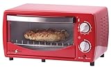 EUROSTAR 4-Slice Toaster Oven Broiler (Red)