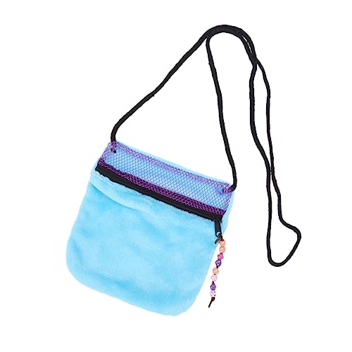 Mikikit Breathable Pet Carrier for Hamster Portable Travel Bag with Mesh Design for Animals for Hamsters Chinchillas Hedgehogs Sky Blue